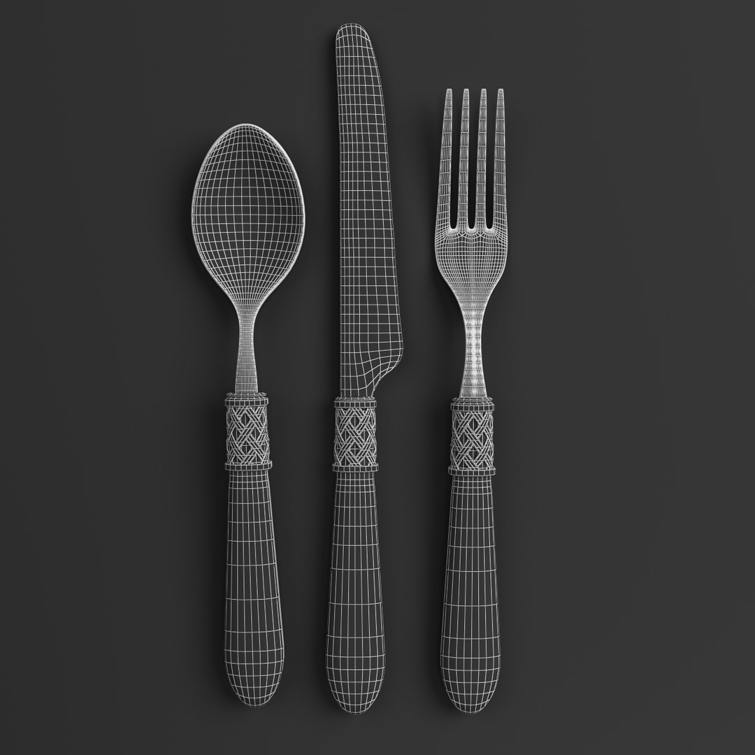 3D Flatware Set Model - TurboSquid 1279384