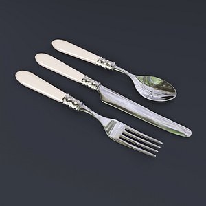 3D flatware set model