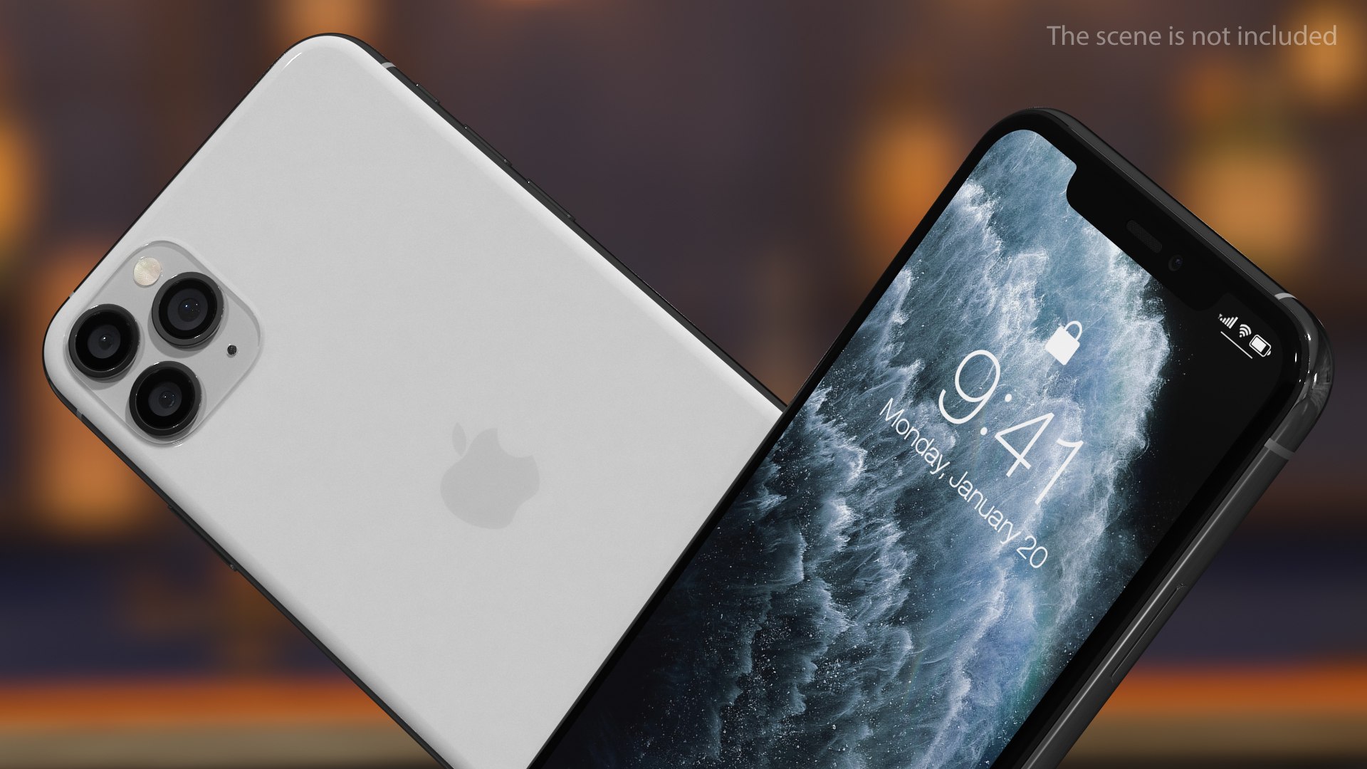 iPhone 11 Pro Max Silver 3D model preview