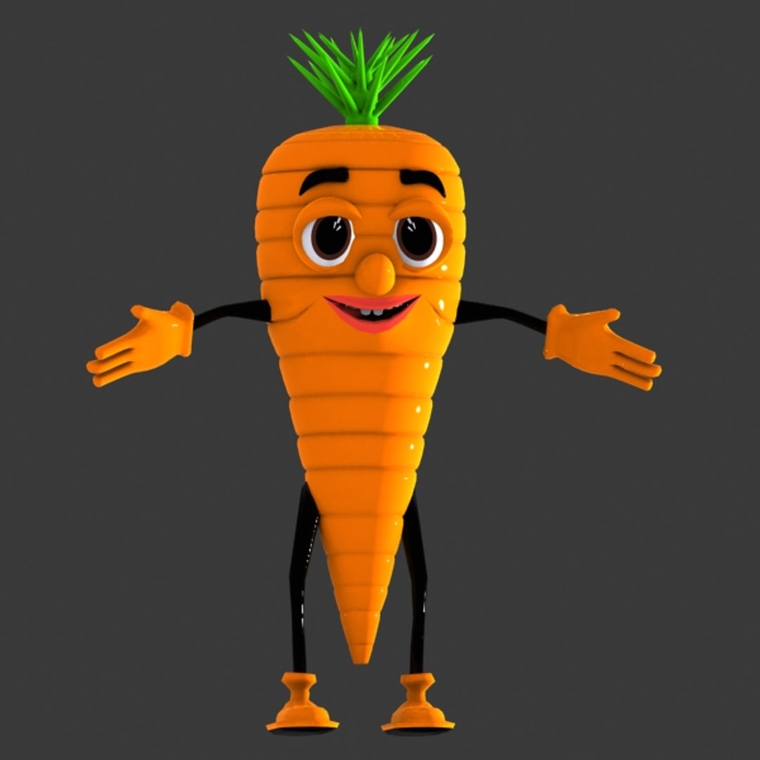 3d carrot character model