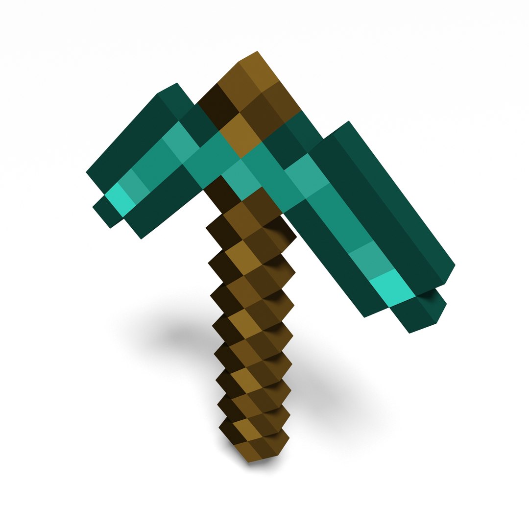 Minecraft Pickaxe 3d Model Turbosquid 1357067