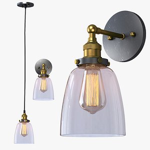 3d lamp glass light loft model
