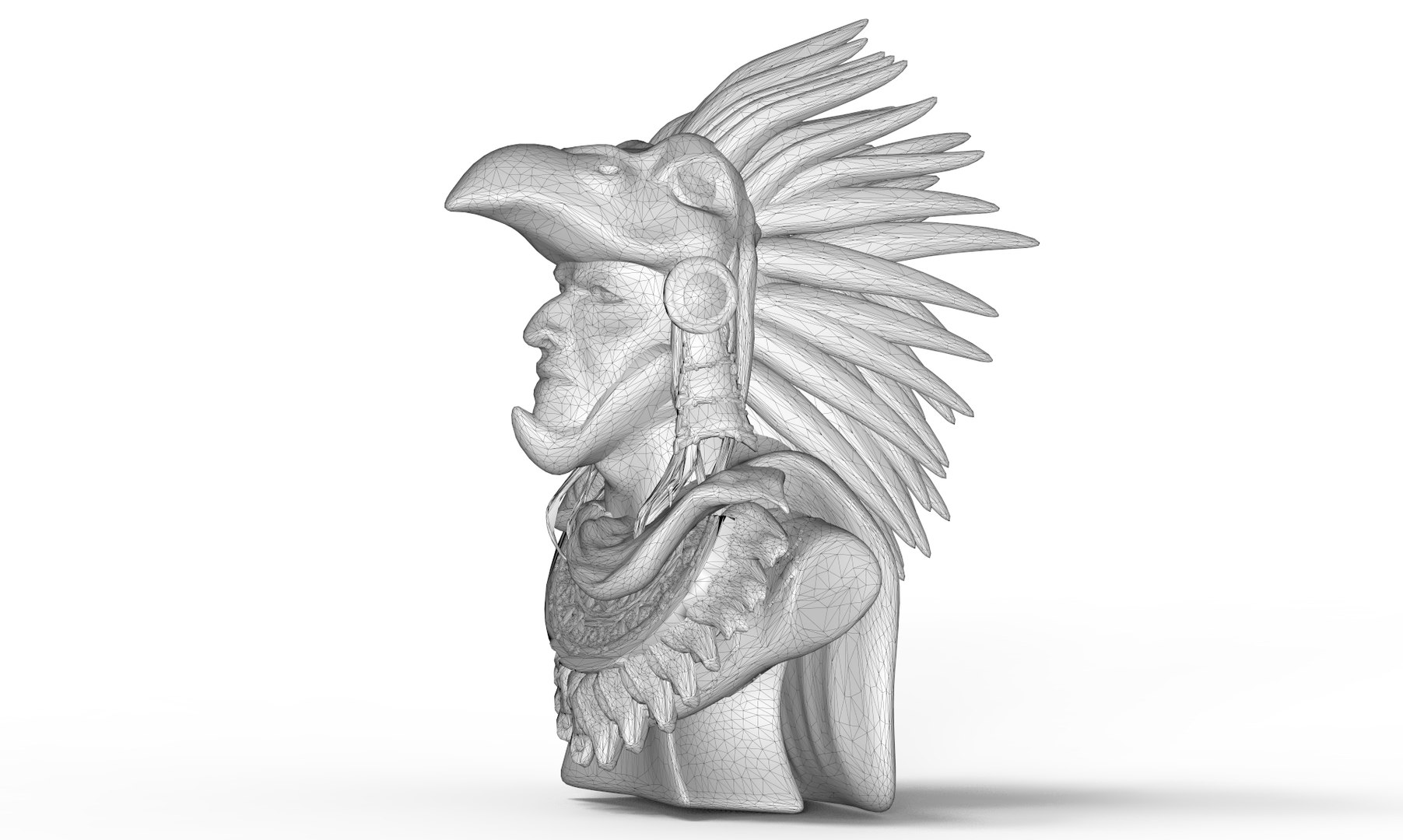 3D Aztec Warrior Bust Model - TurboSquid 1407595
