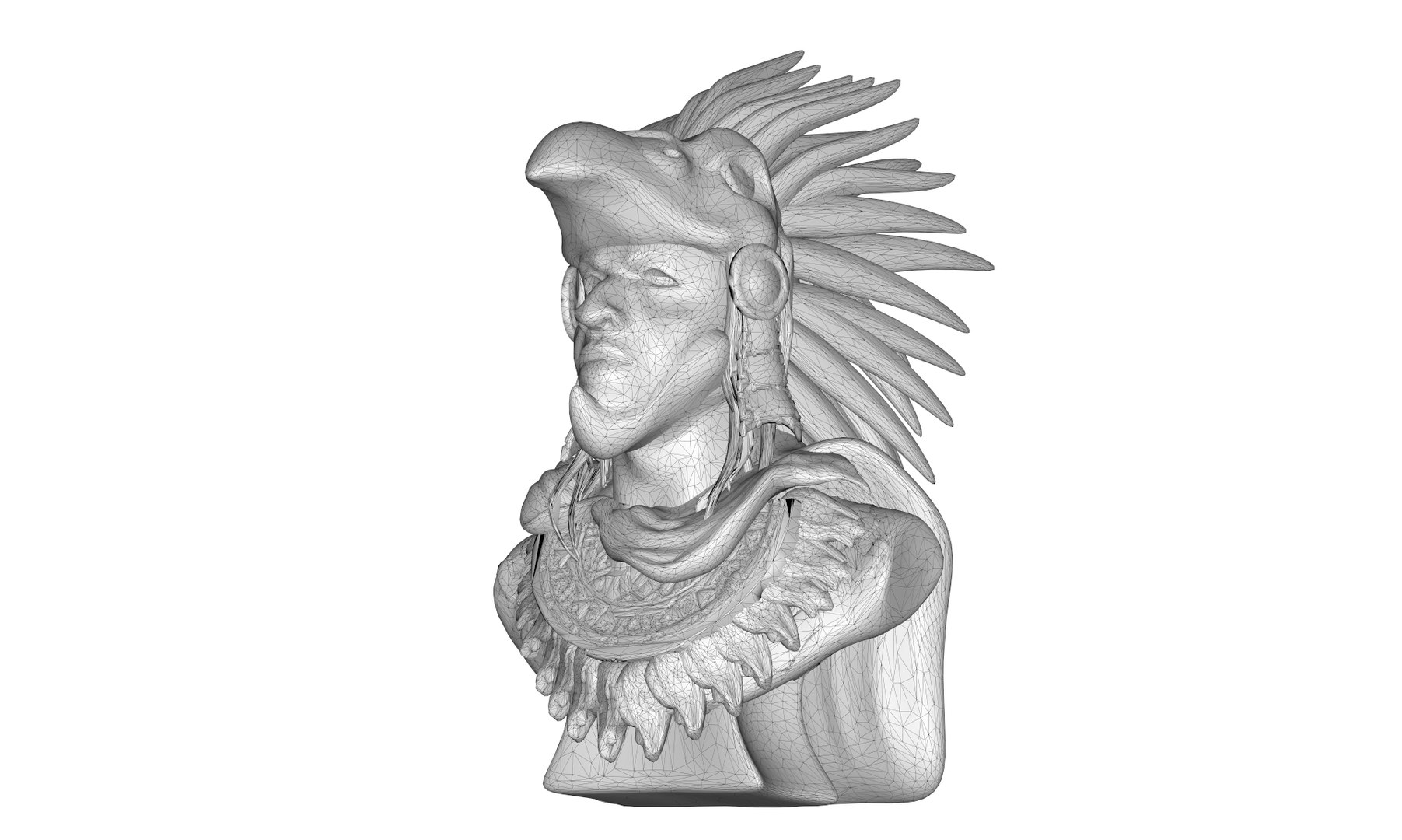 3D Aztec Warrior Bust Model - TurboSquid 1407595