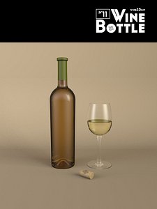 bottle 11 wine 3d model