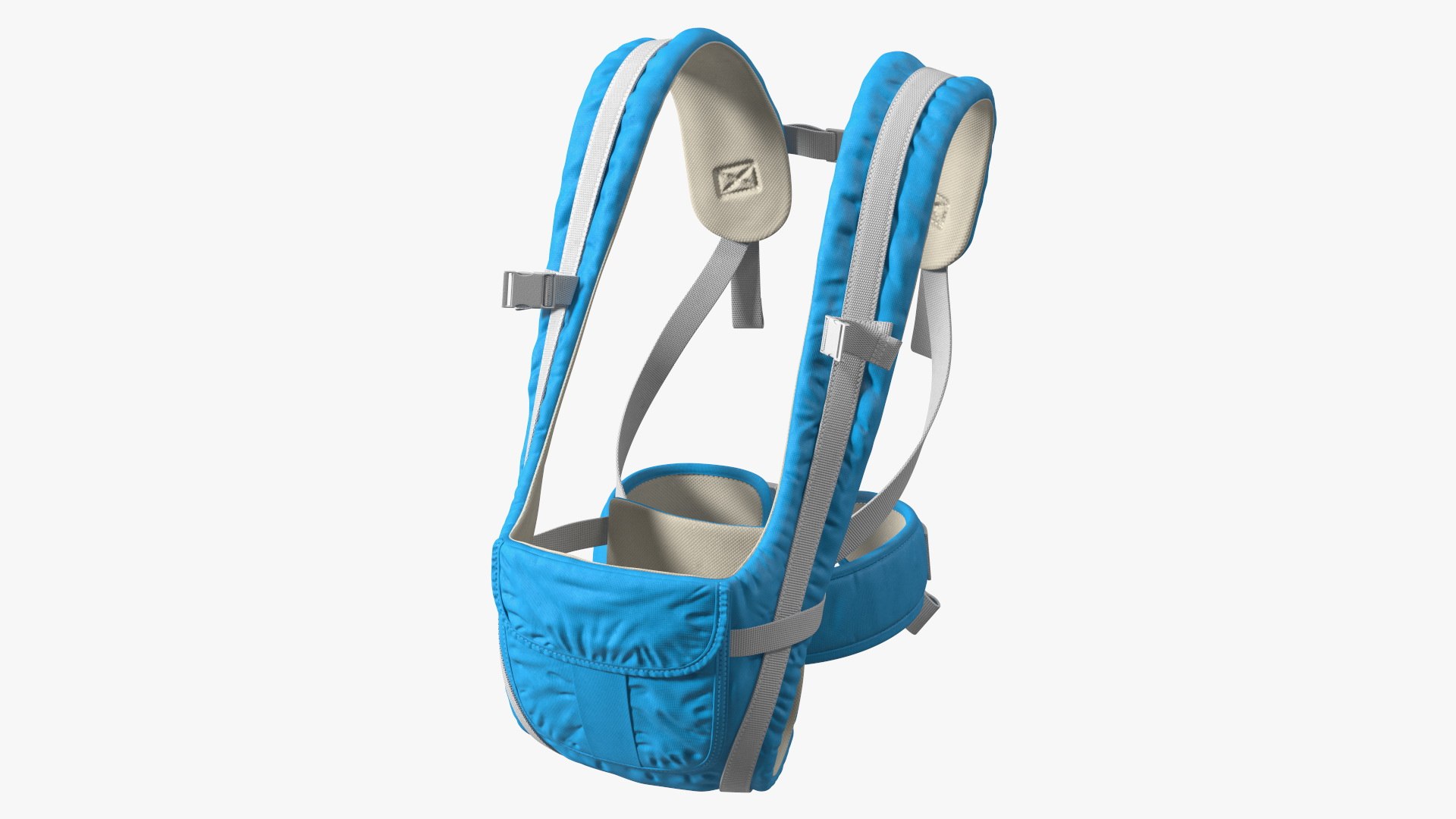 Convertible Baby Carrier Blue Sitting Position 3D model preview