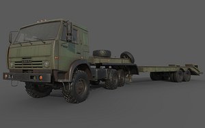 3D Kamaz 44100 with Trailer