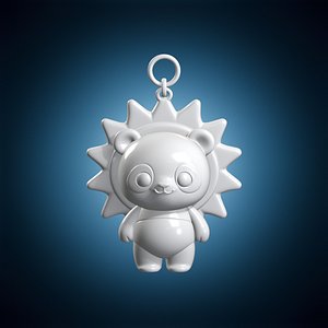 Chibi Panda Sun Pendant 3D Print Model 3D model