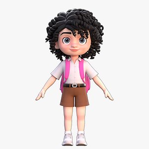 3D model Mia Cartoon Girl Character