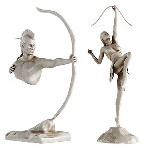Human Sculptures 19 With Arrow 3D