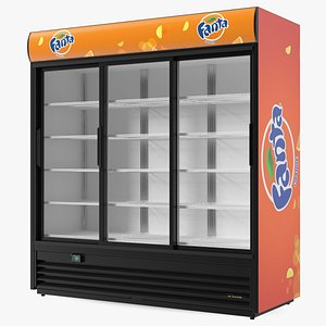 3 Glass Door Commercial Cooler Fanta 3D model