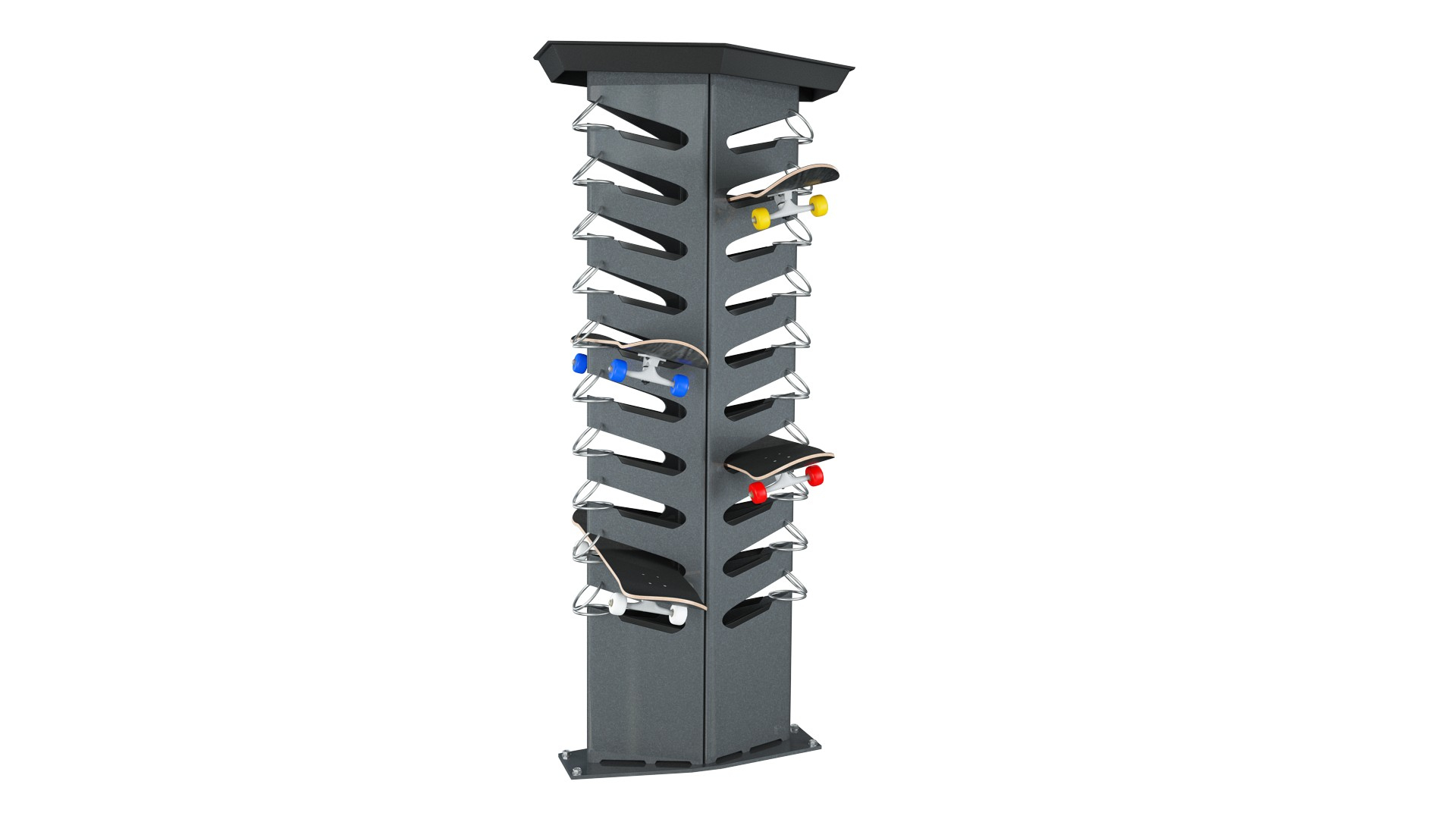Skateboard and Scooter Rack with Rings for Padlocks 3D model ...