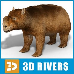 extinct diprotodon 3d model