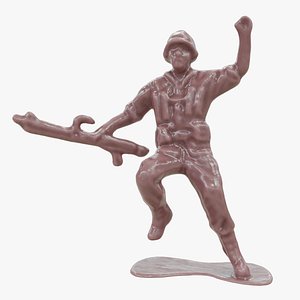 Red Plastic Army Man Soldier Toy 01