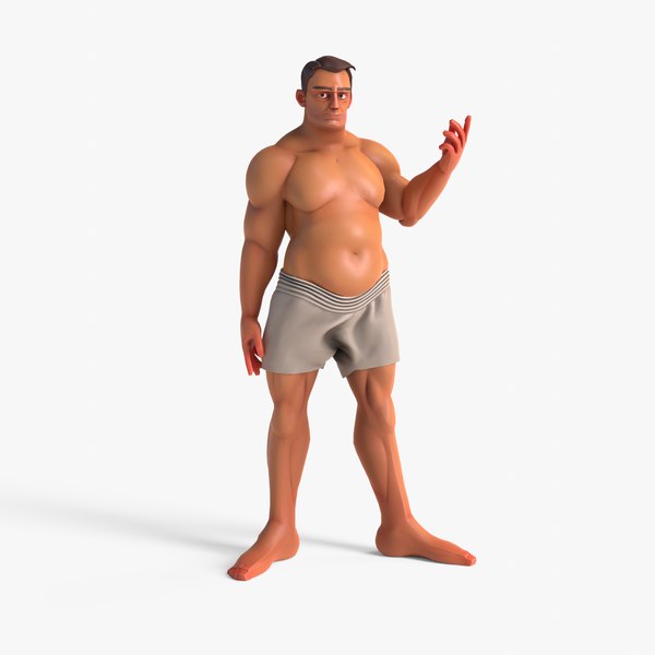 3D Stylized Human Male Corpulent Rigged model