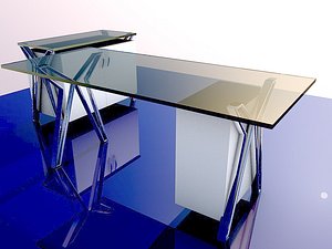 3D glass office desk