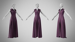 3D Dress 55 Grape model