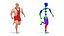 Athlete Man in Red Leotard Rigged