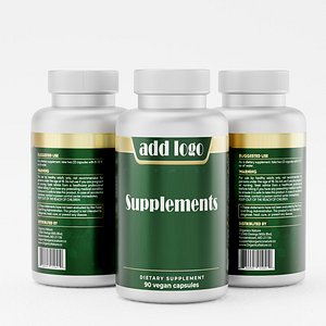 Supplement bottle model 3d - high polygon model 3D model