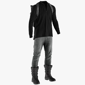 Men's Pants with Boots, Pullover and Backpack 13