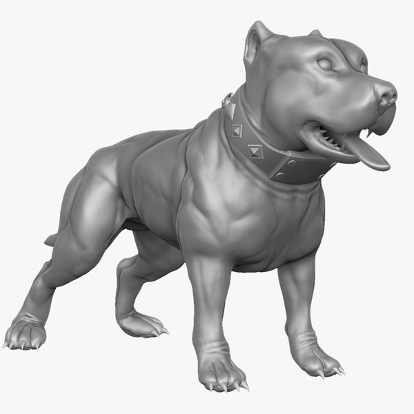 pitbull character 3d obj