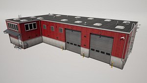 3D Industrial Warehouse Building