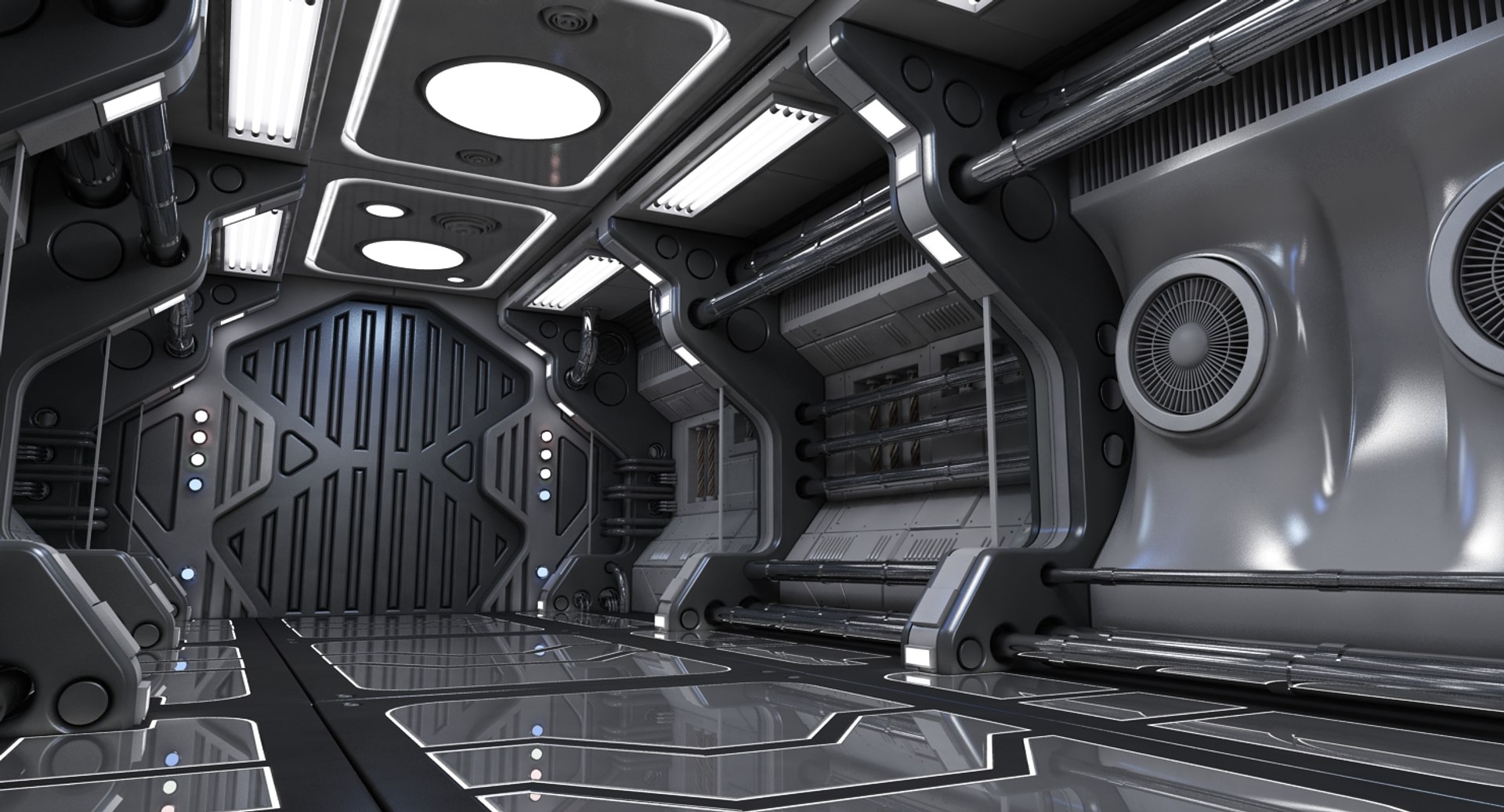 Sci-fi Interior Scene 3d Max