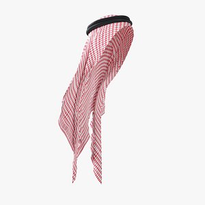 Red Traditional Arabic Hat 3D model