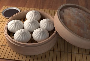 3D steamed bun baozi