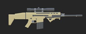 Low poly MK17 Sniper 3D model