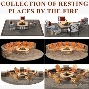 Collection of resting places by the fire