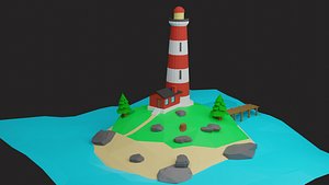 Lowpoly Lighthouse 3D model
