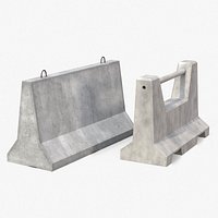 Concrete Jersey Barrier Duo - City Props