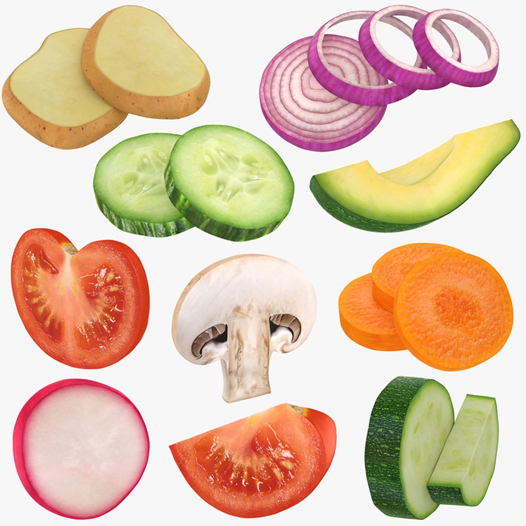 vegetable slices 3D model https://p.turbosquid.com/ts-thumb/EG/rtN5o1/2DO3yH4C/vegetableslices_collection/jpg/1588758580/1920x1080/fit_q87/2bcbf805244a3e333e7a7be7b7d5061b31de0887/vegetableslices_collection.jpg