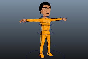 3D model chibi bruce lee death