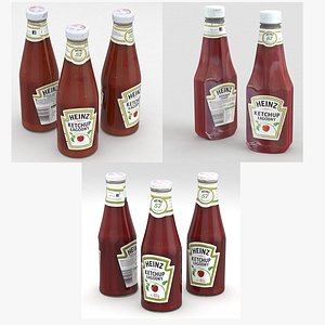 Heinz Ketchup Bottles Collection 3D model