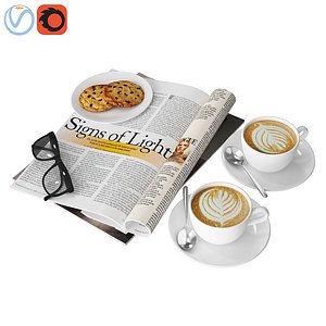 decorative coffee magazine 3D model