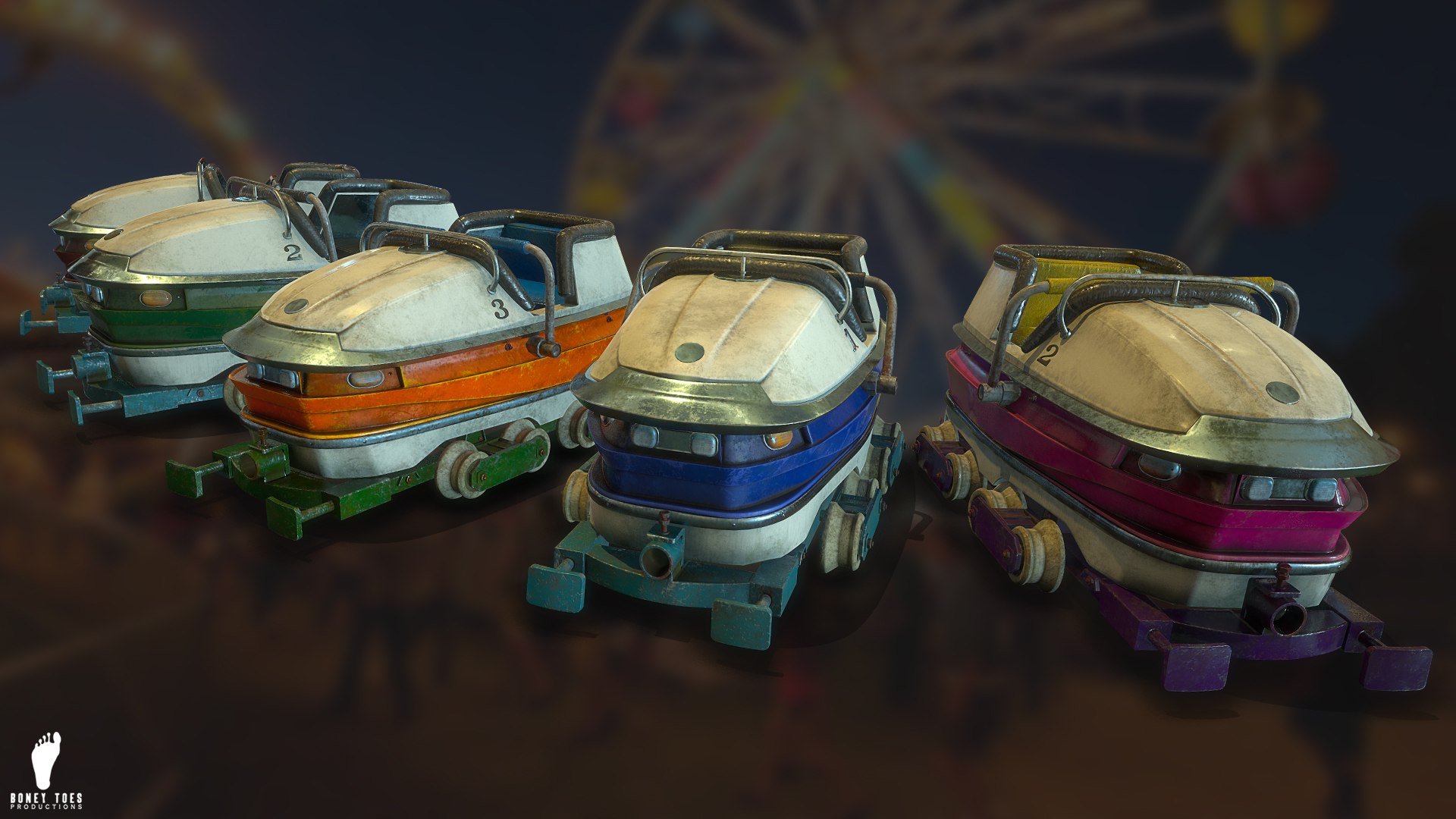 3D Ready Roller Coaster Carts Model - TurboSquid 1403662
