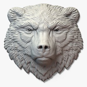3D bear calm relief head model