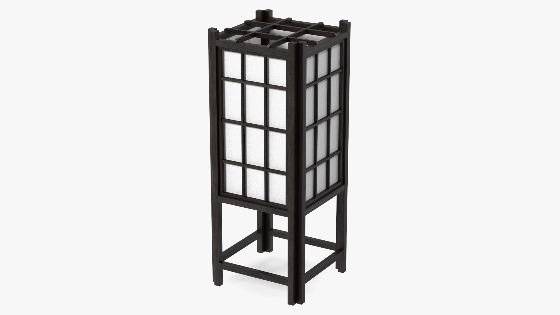 Shoji Floor Lamp Off 3D model preview