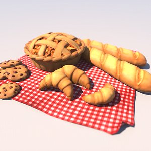 3D cartoon pastries model