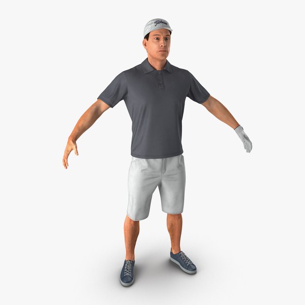 golf player 2 fur 3d model