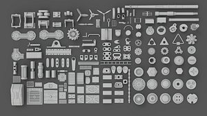 Hard Surface Sci-Fi Industrial KitBash Library 01