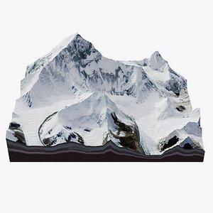 photorealistic terrain mount everest 3D