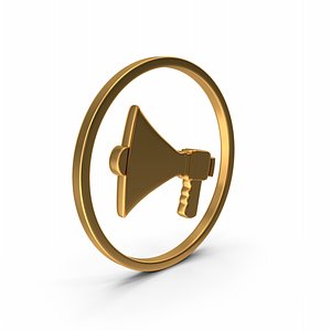 Megaphone Symbol Gold