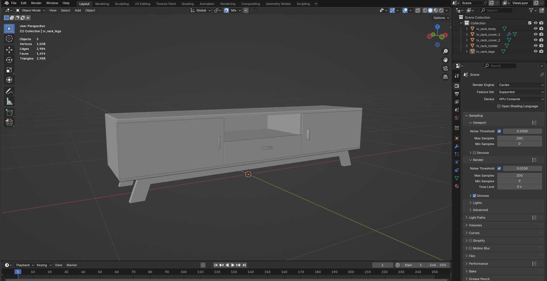 3D TV Rack N15 Model - TurboSquid 2414994