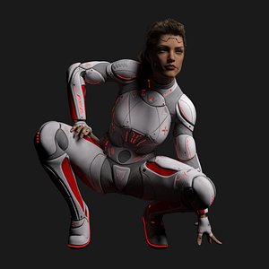 Cyborg Female Rigged 3D model