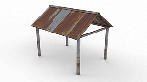 Corrugated Iron Shed 3D