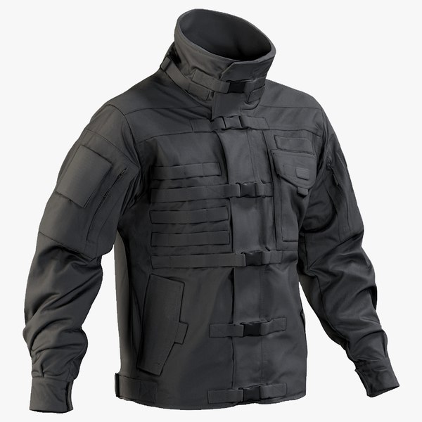 3D realistic black swat jacket