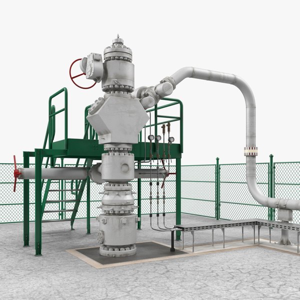 oil wellhead fence 3D model